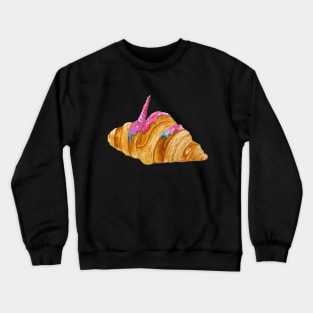 Watercolor croissant - fairy unicorn Crewneck Sweatshirt